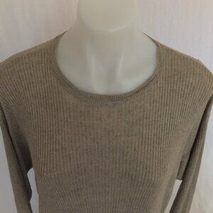 Eileen Fisher Sweater Womens Medium Beige 100% Organic Linen